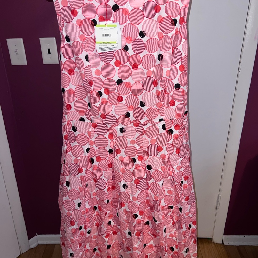Ann Klein plus size Pink Polka Dot Dress